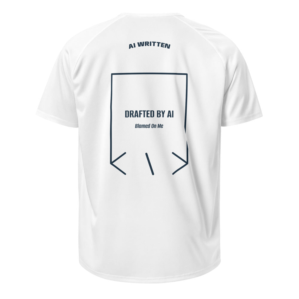 Drafted By AI — White French Navy back mockup