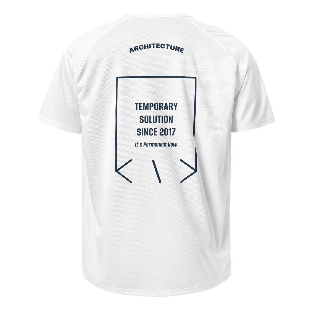 Temporary Solution Since 2017 — White French Navy back mockup