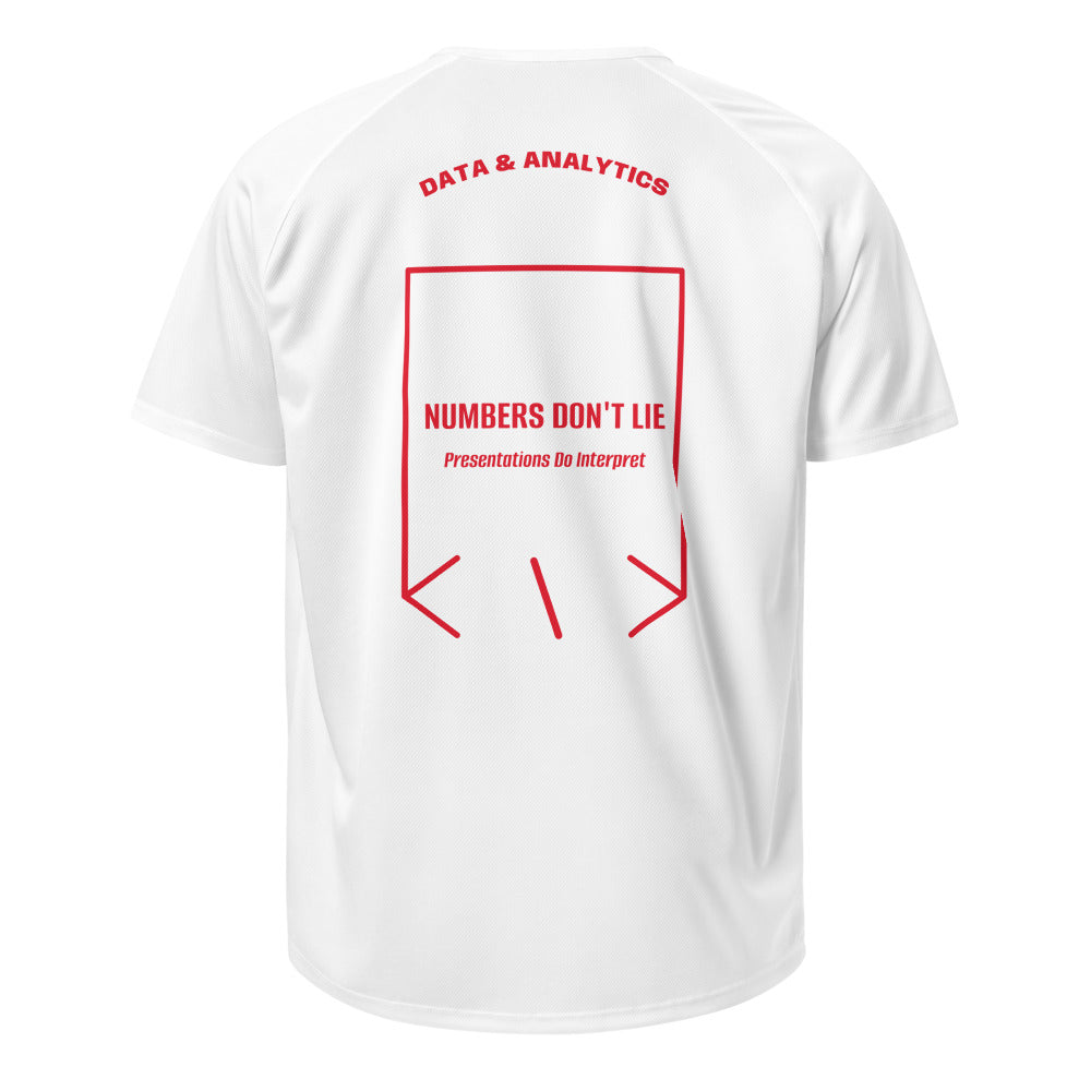 Numbers Don't Lie — White Red back mockup