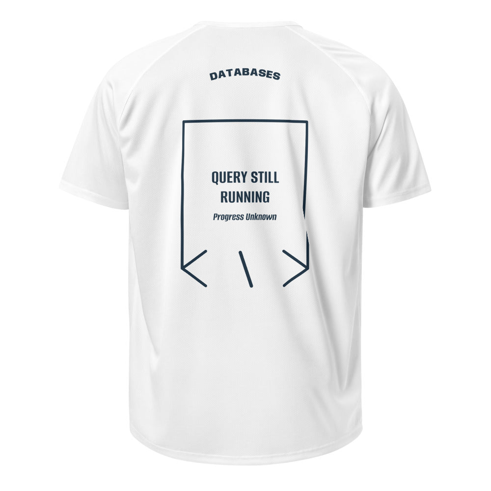 Query Still Running — White French Navy back mockup