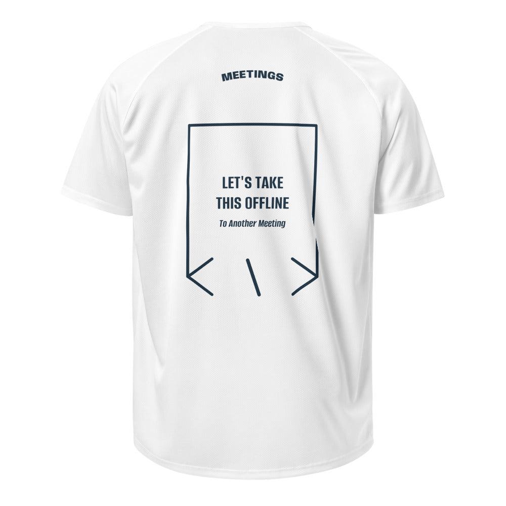 Let's Take This Offline — White French Navy back mockup