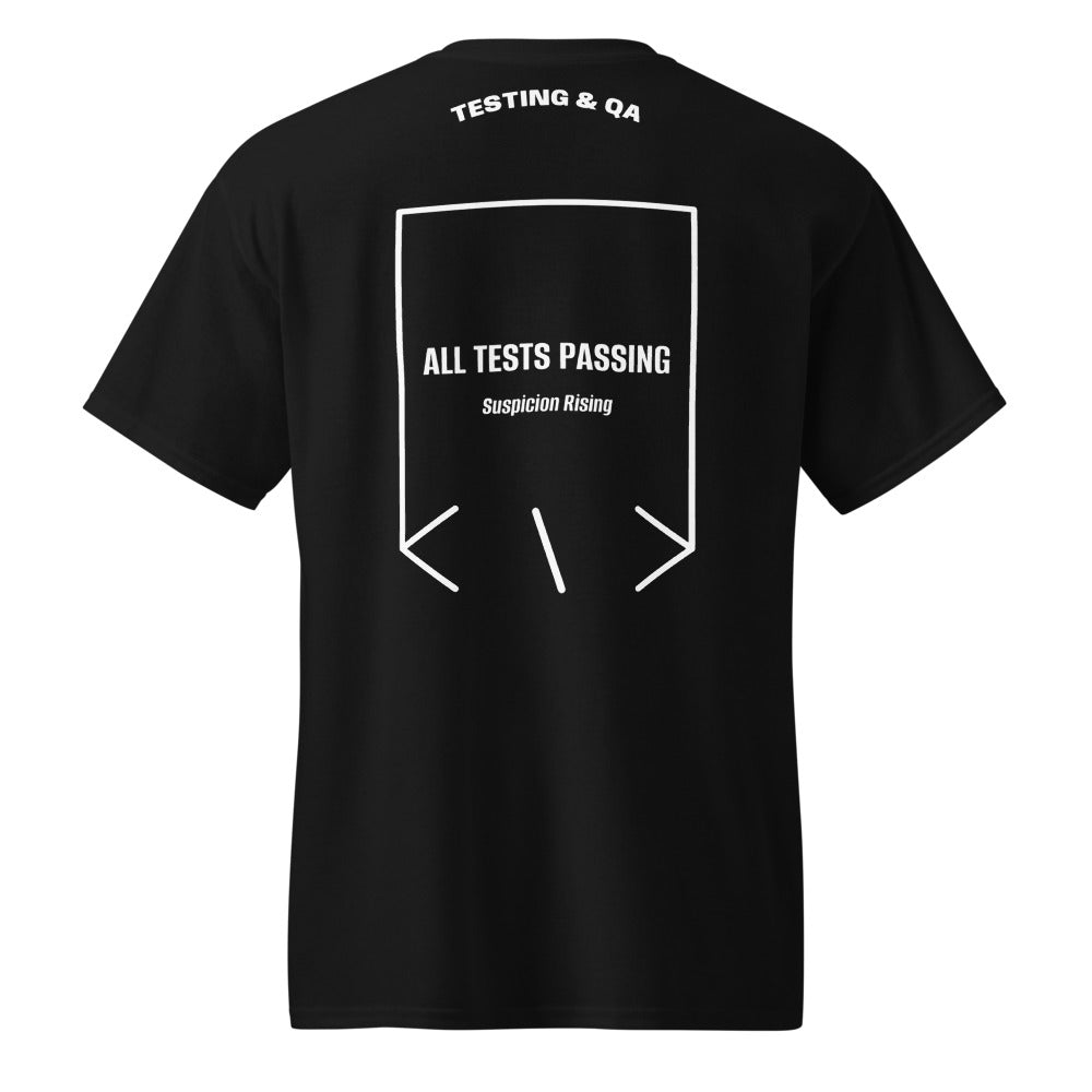All Tests Passing — Black White back mockup