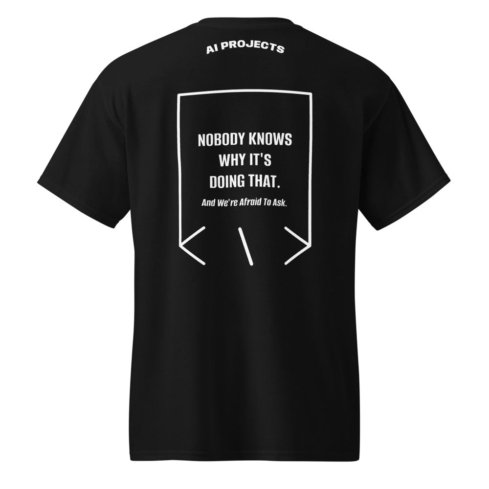 Nobody Knows Why It's Doing That. — Black White back mockup