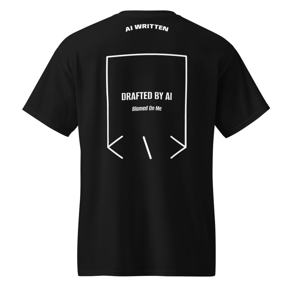 Drafted By AI — Black White back mockup