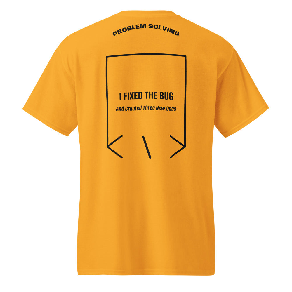 I Fixed The Bug — Gold Black back mockup