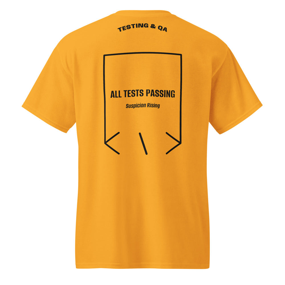 All Tests Passing — Gold Black back mockup