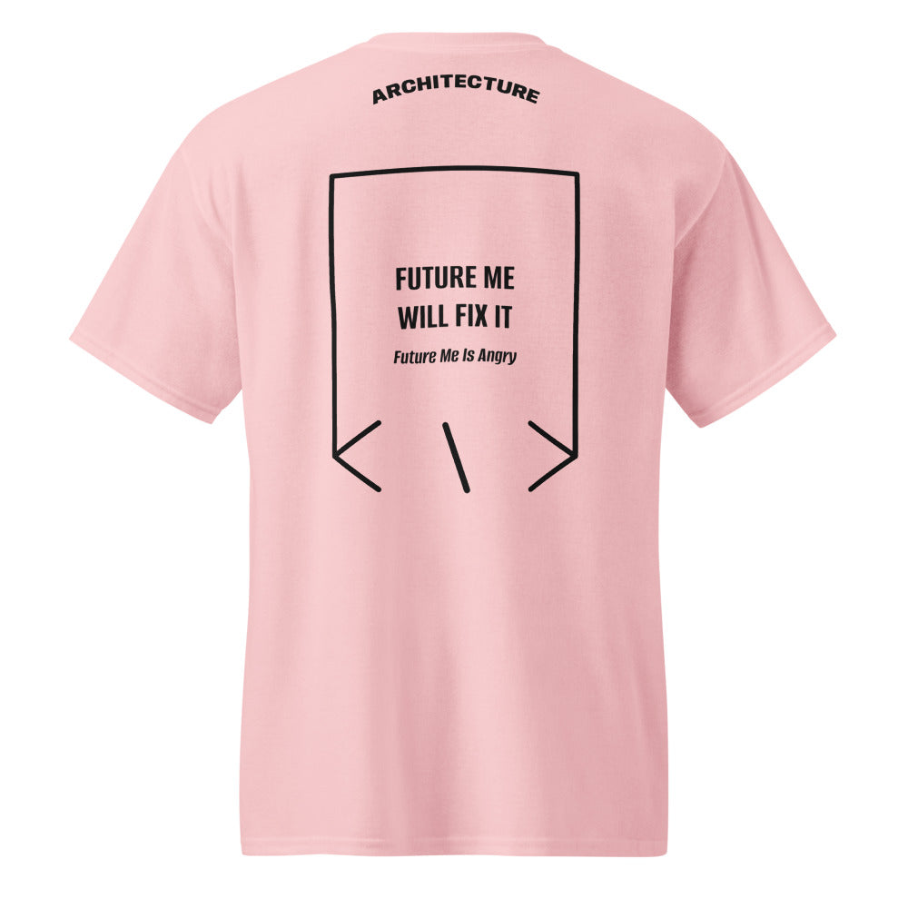 Future Me Will Fix It — Light Pink Black back mockup