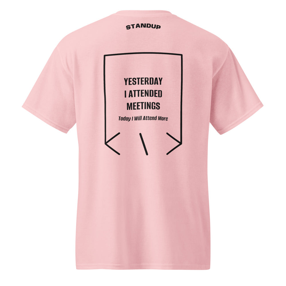 Yesterday I Attended Meetings — Light Pink Black back mockup