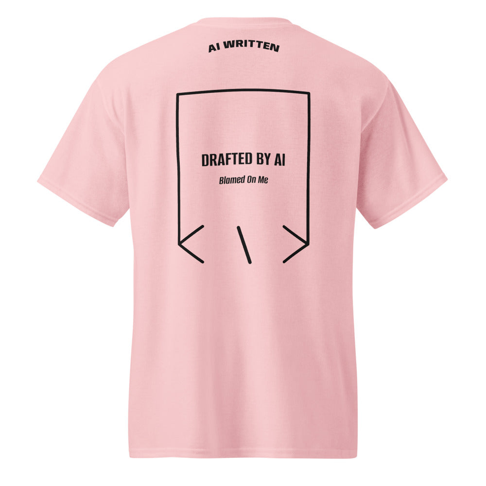 Drafted By AI — Light Pink Black back mockup