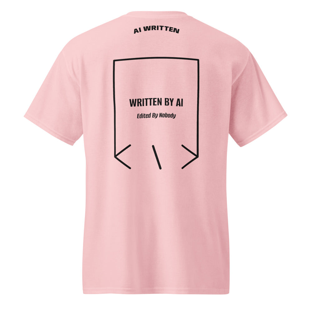 Written By AI — Light Pink Black back mockup