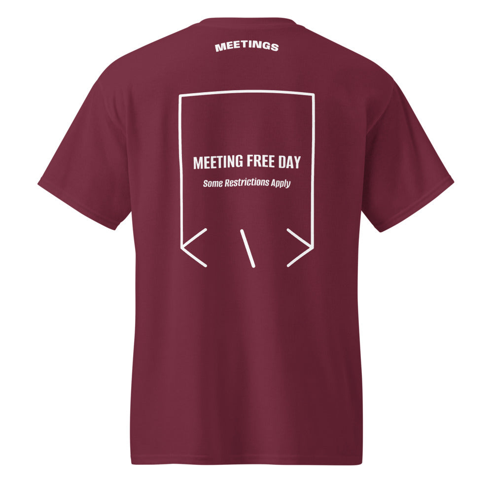 Meeting Free Day — Maroon White back mockup