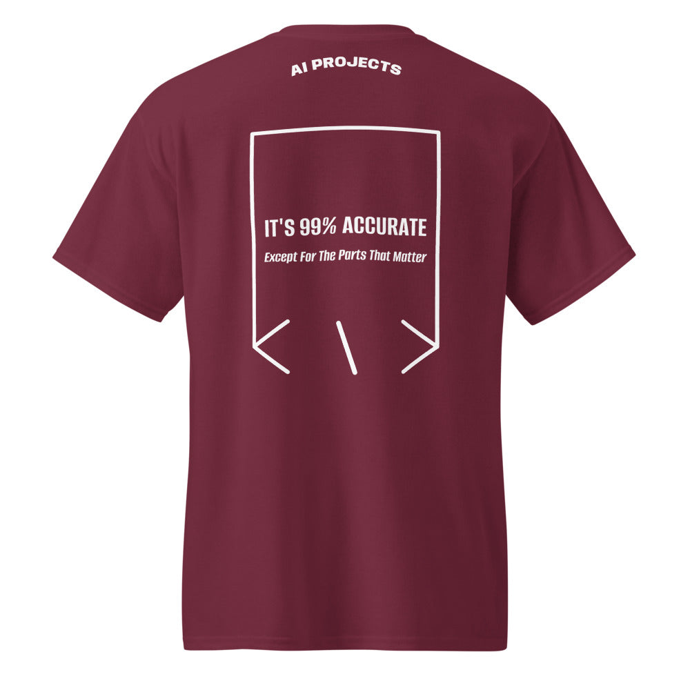 It's 99% Accurate — Maroon White back mockup