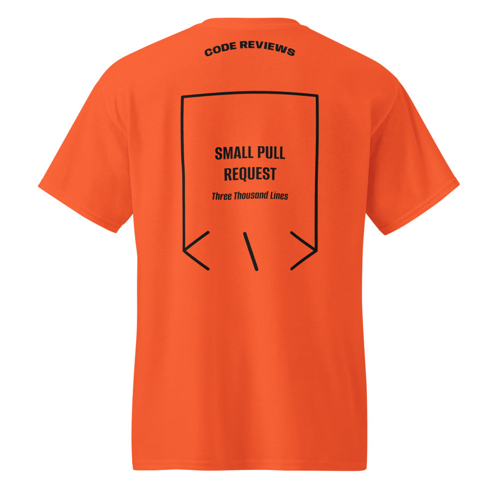 Small Pull Request — Orange Black back mockup