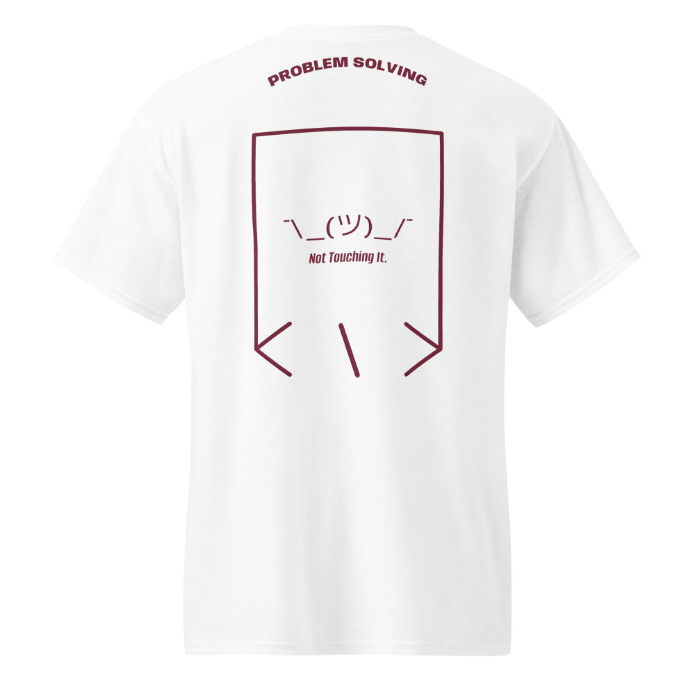 ¯\_(ツ)_/¯ — White Maroon back mockup