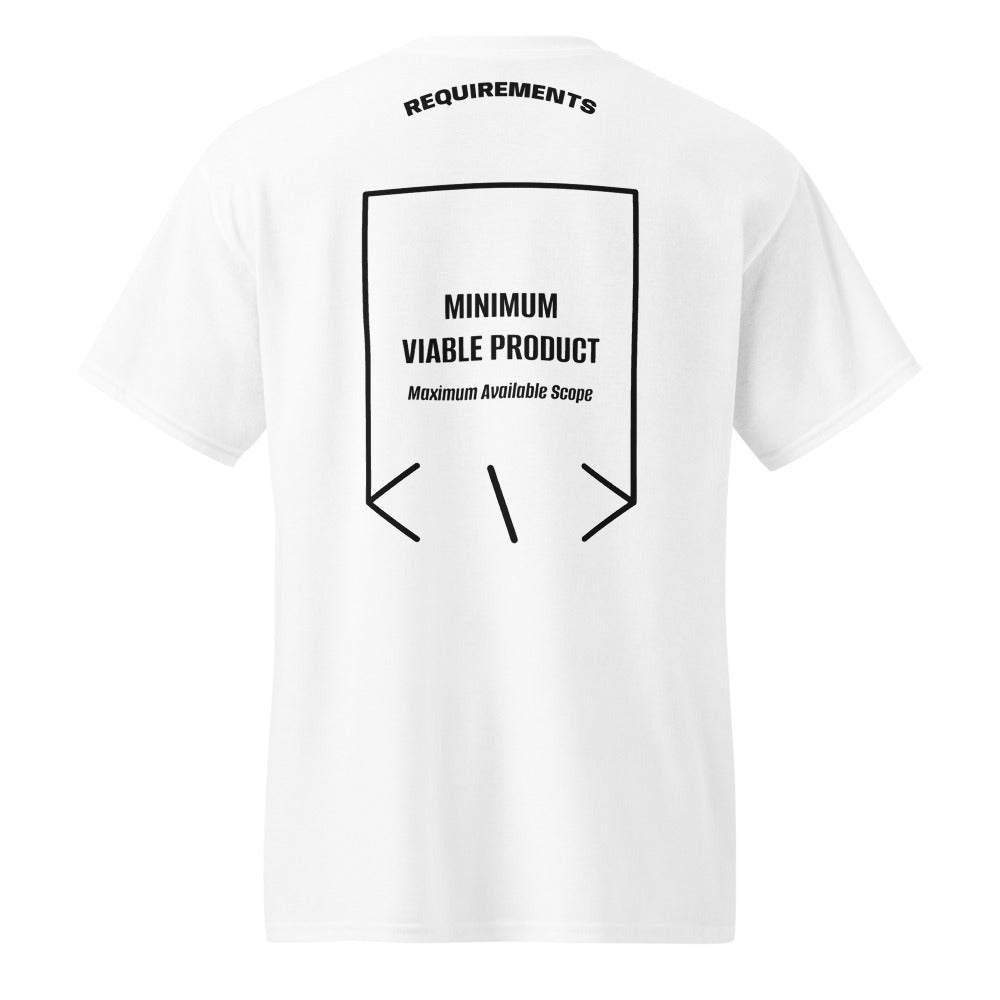 Minimum Viable Product — White Black back mockup