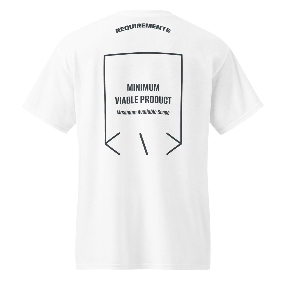 Minimum Viable Product — White Dark Heather back mockup