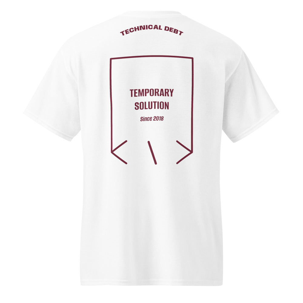 Temporary Solution — White Maroon back mockup
