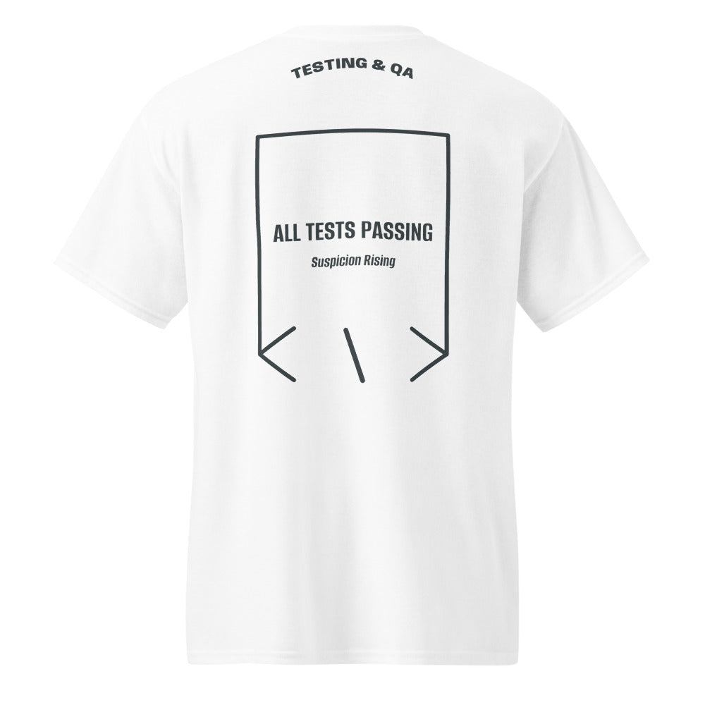 All Tests Passing — White Dark Heather back mockup
