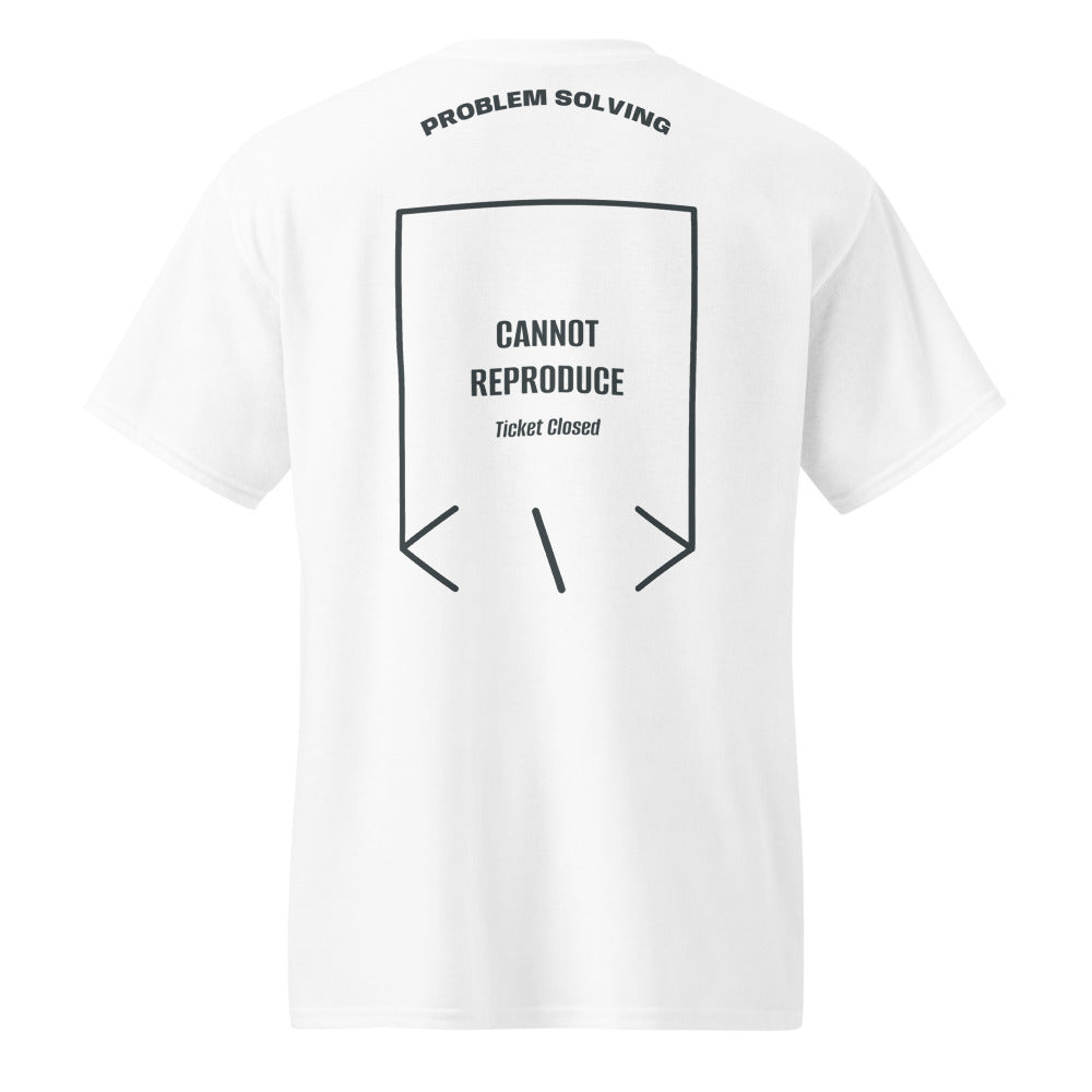 Cannot Reproduce — White Dark Heather back mockup