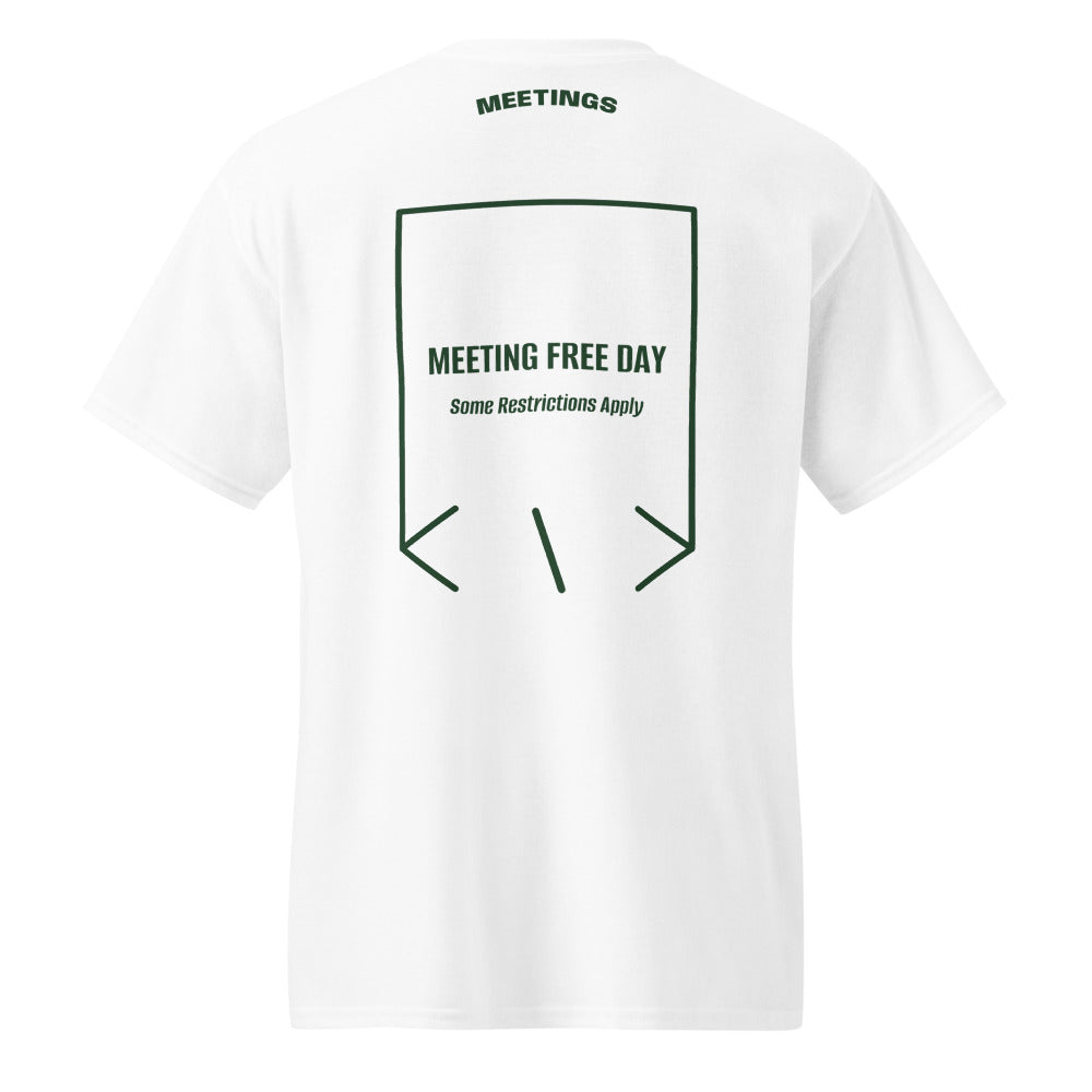 Meeting Free Day — White Forest Green back mockup
