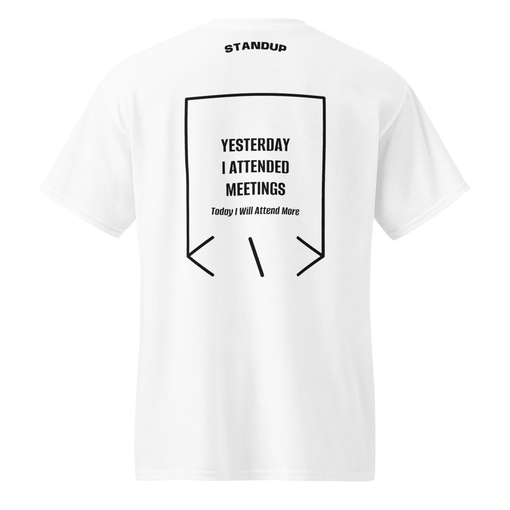 Yesterday I Attended Meetings — White Black back mockup