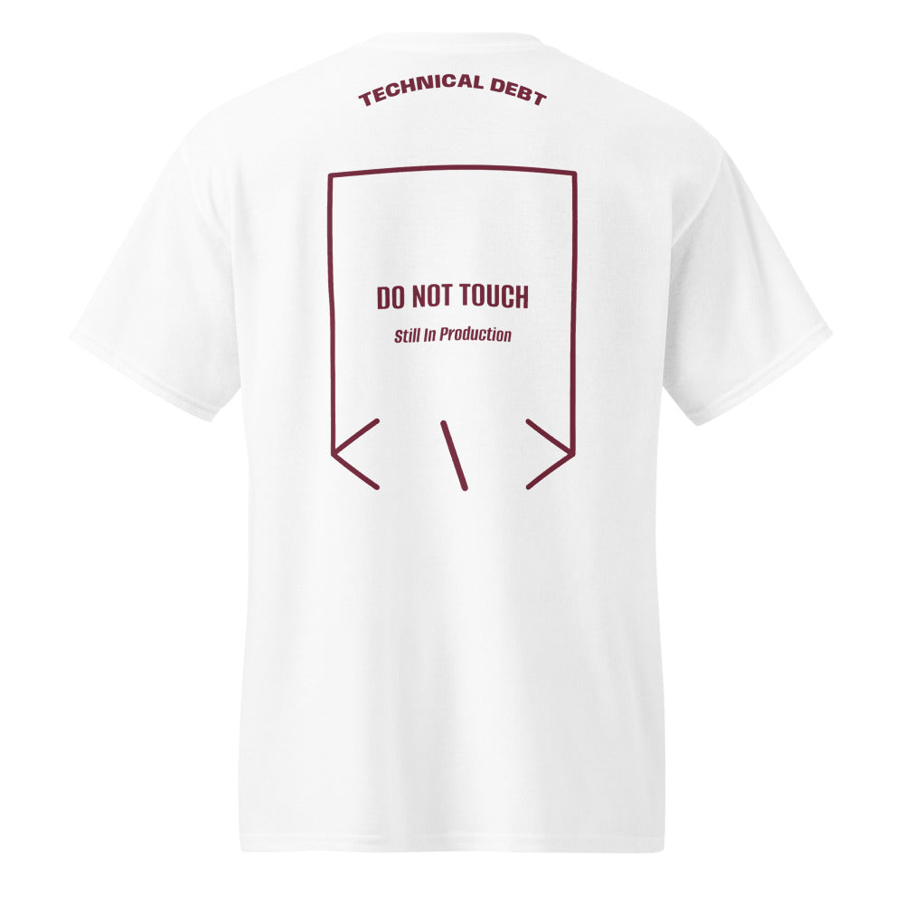 Do Not Touch — White Maroon back mockup