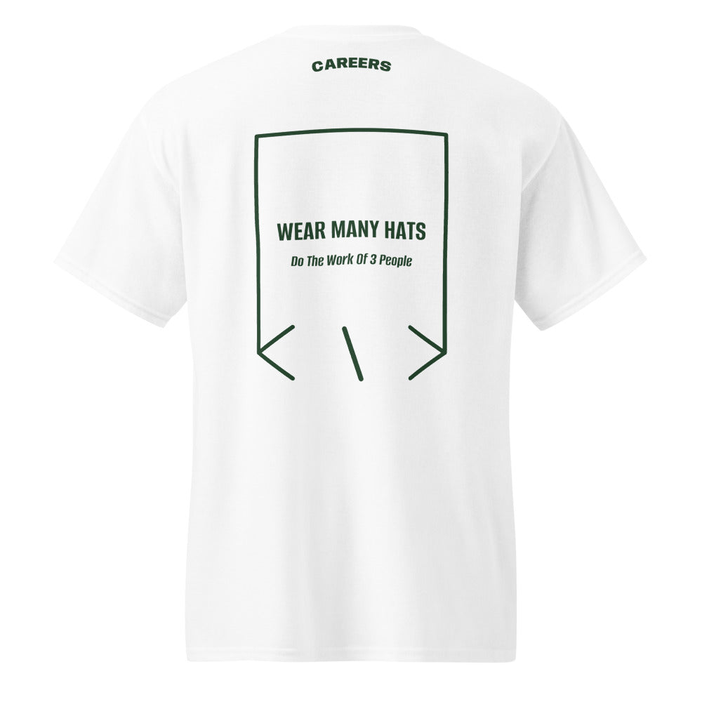 Wear Many Hats — White Forest Green back mockup