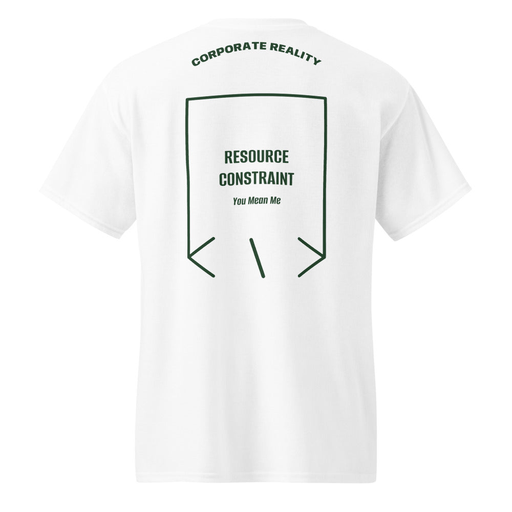 Resource Constraint — White Forest Green back mockup