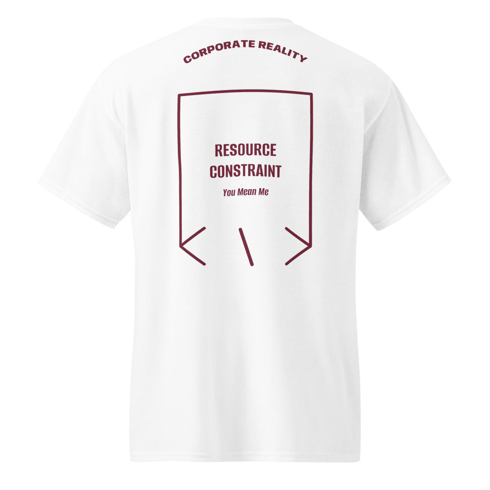 Resource Constraint — White Maroon back mockup