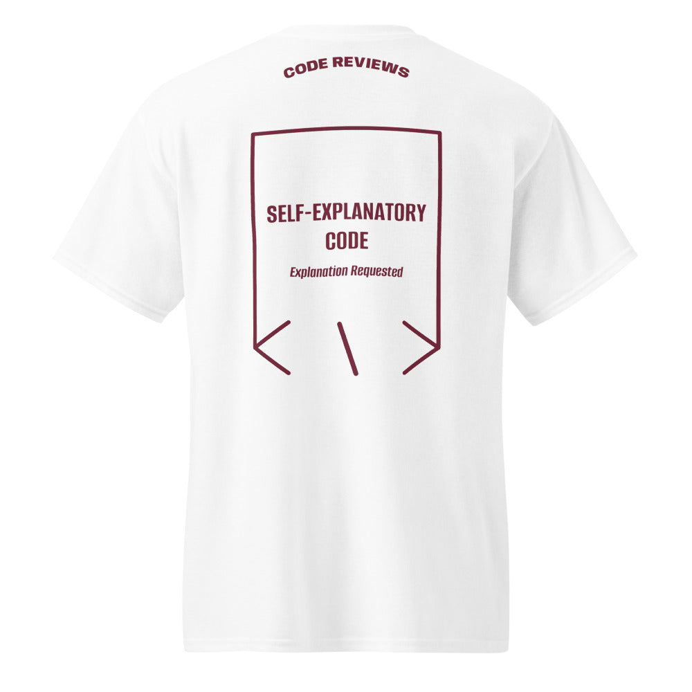 Self-Explanatory Code — secondary back mockup