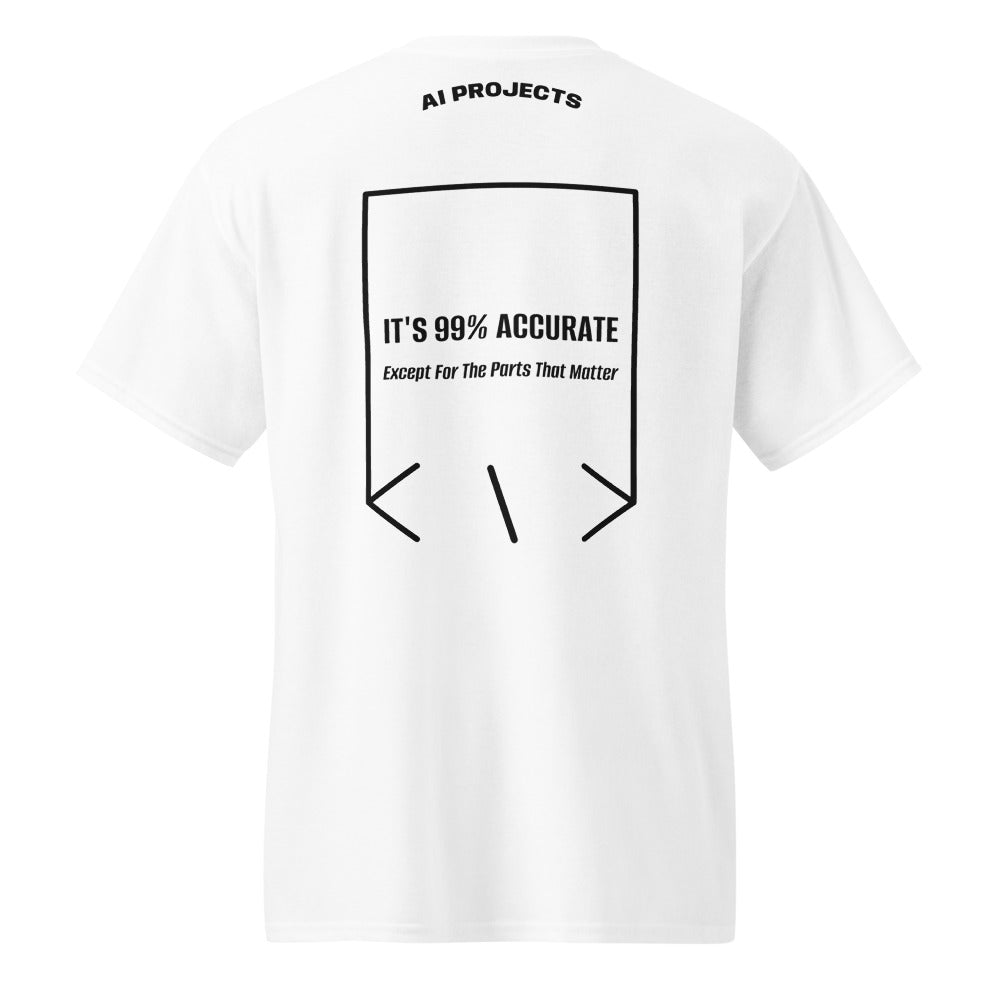 It's 99% Accurate — White Black back mockup