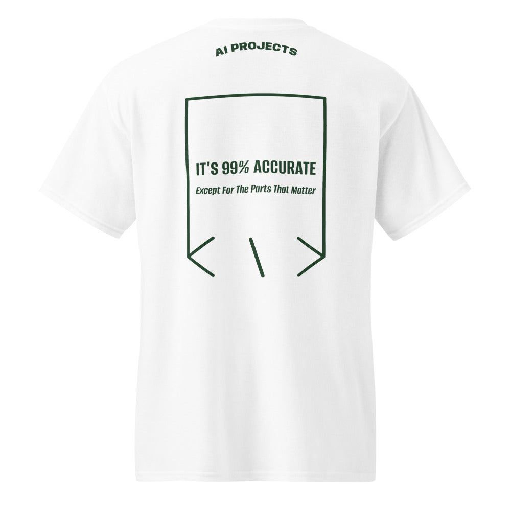 It's 99% Accurate — White Forest Green back mockup