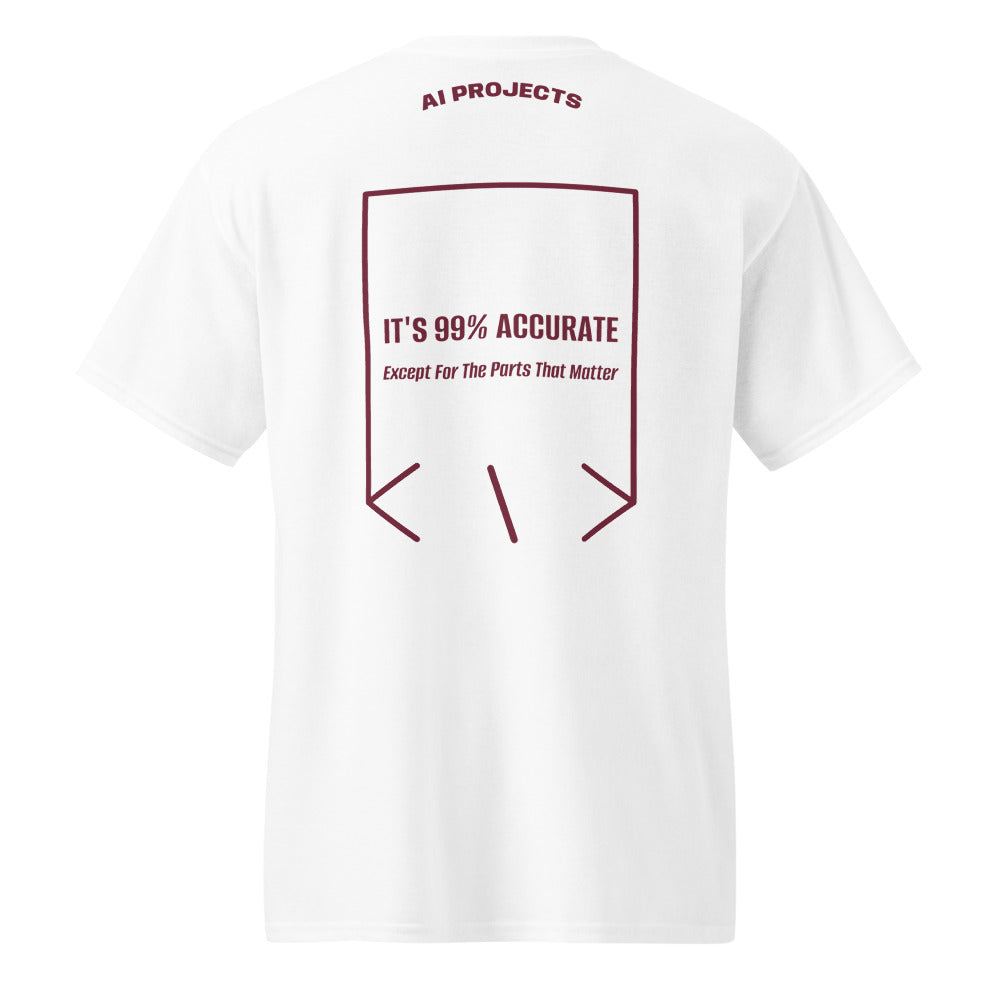 It's 99% Accurate — White Maroon back mockup