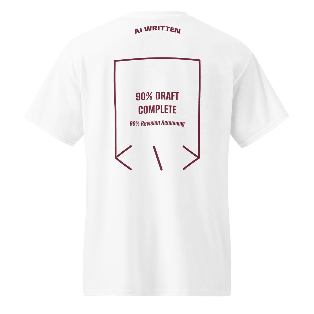 90% Draft Complete — White Maroon back mockup