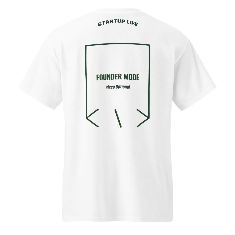 Founder Mode — White Forest Green back mockup