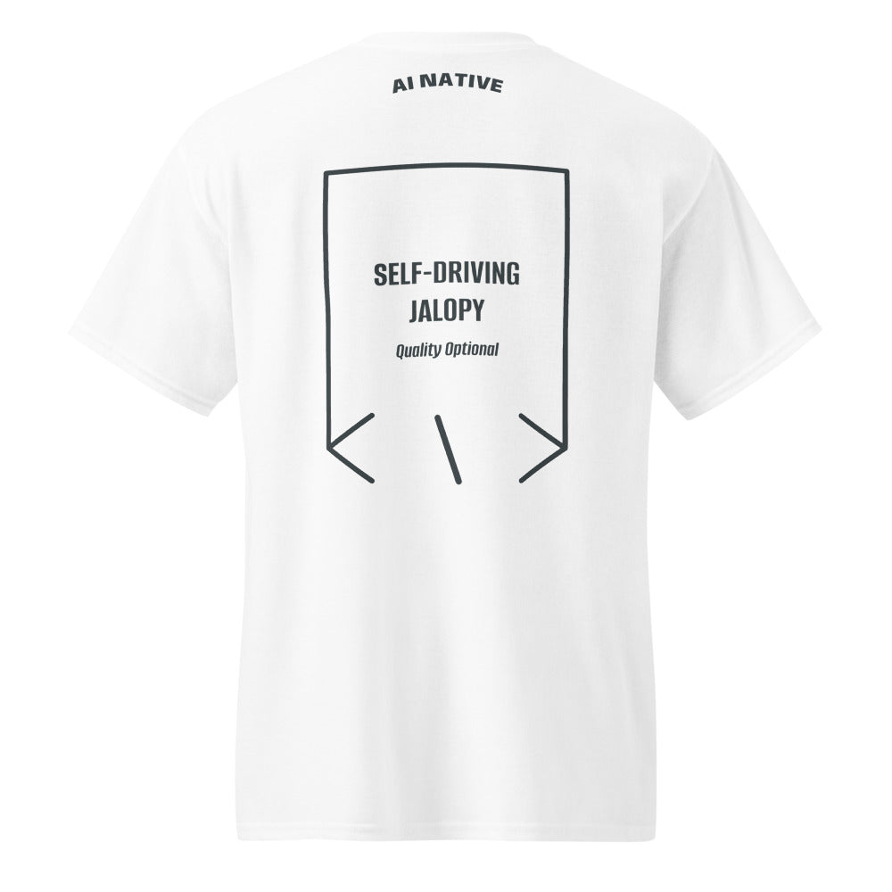 Self-Driving Jalopy — White Dark Heather back mockup