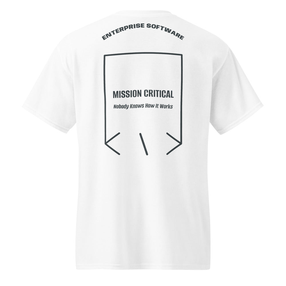 Mission Critical — White Dark Heather back mockup
