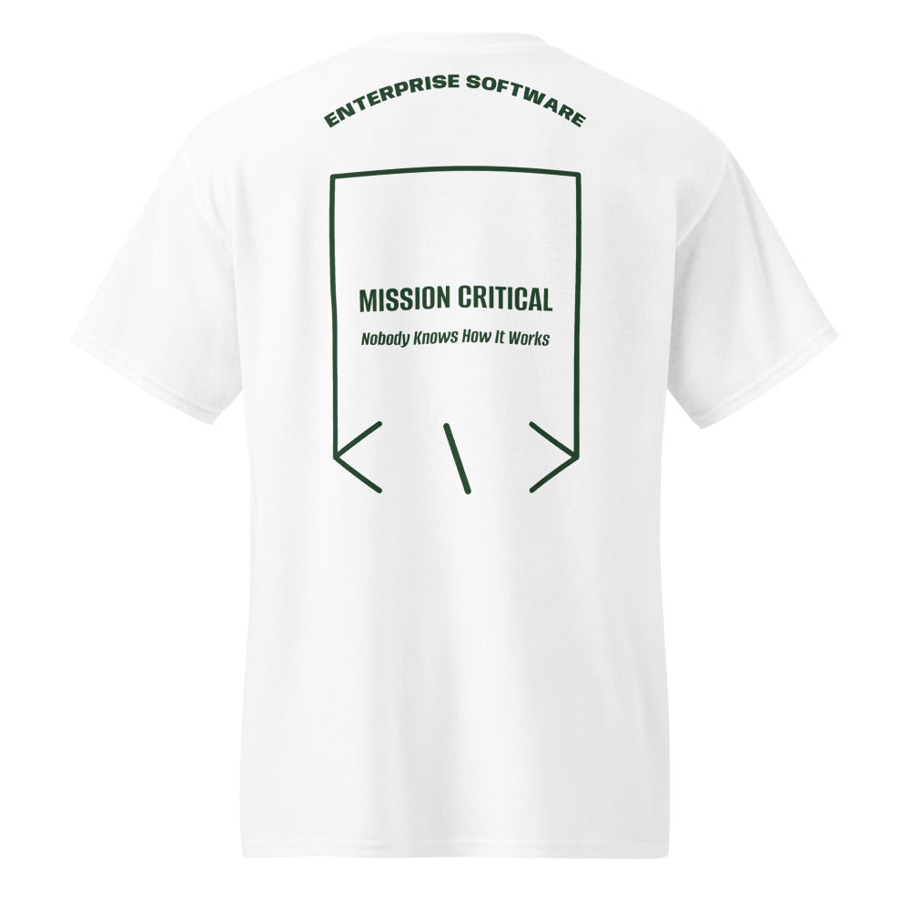 Mission Critical — White Forest Green back mockup