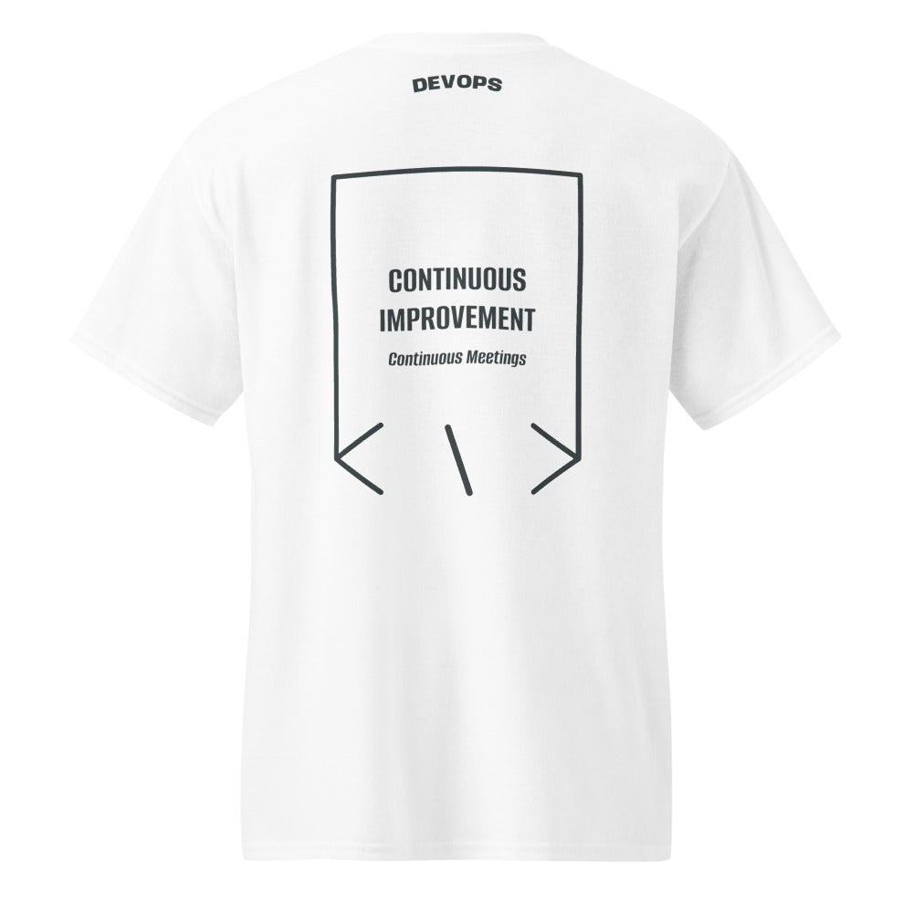 Continuous Improvement — White Dark Heather back mockup