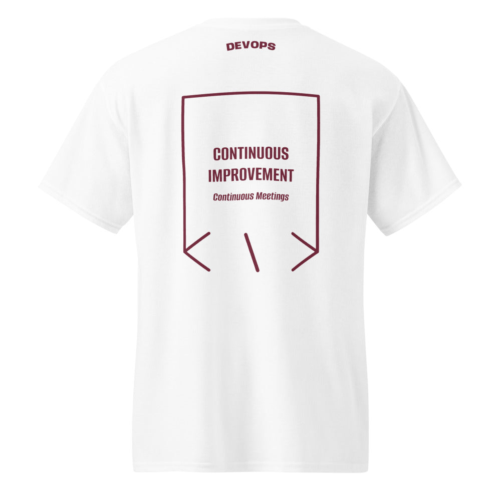 Continuous Improvement — White Maroon back mockup