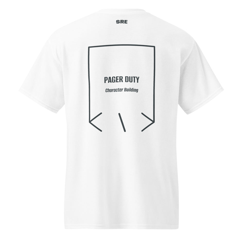 Pager Duty — White Dark Heather back mockup