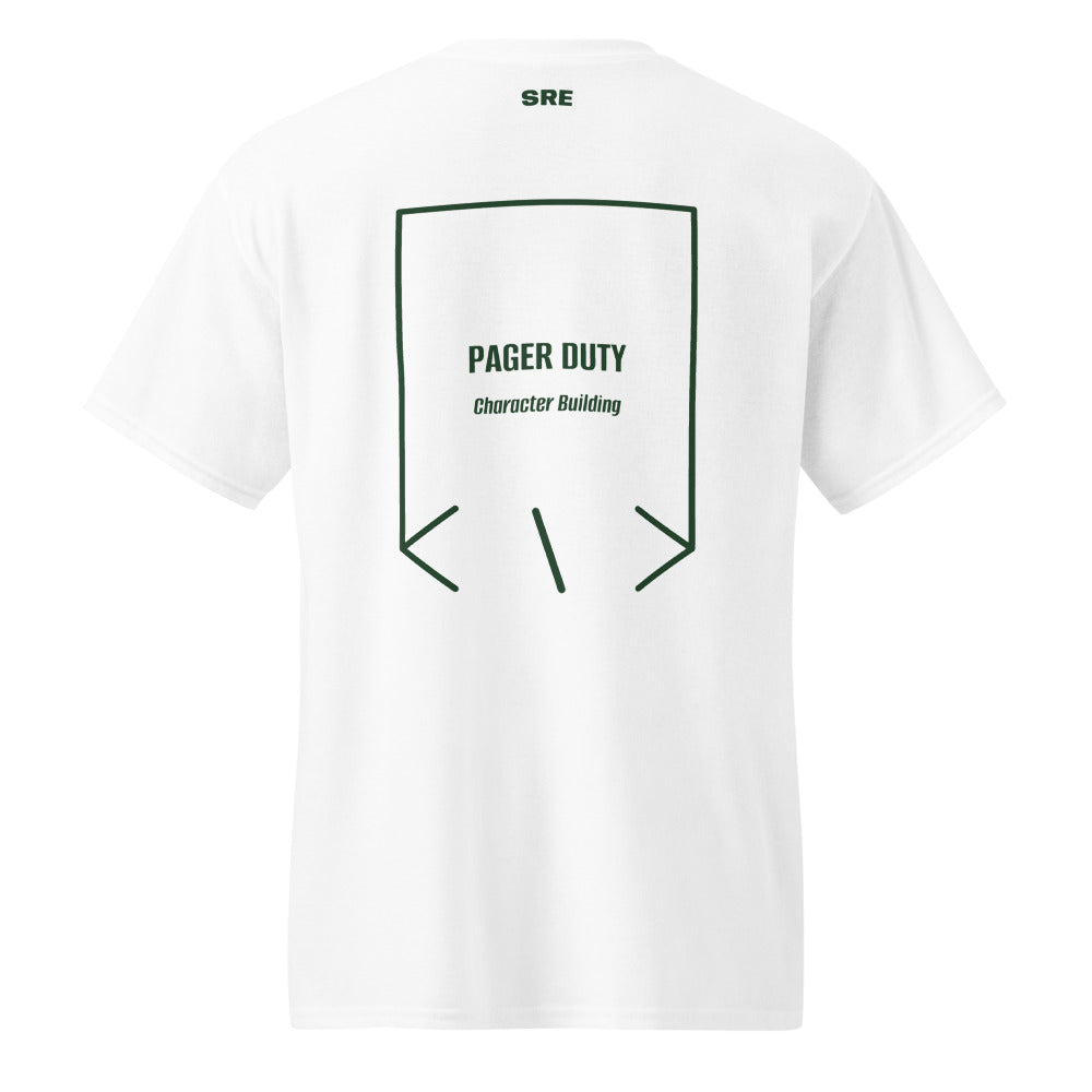 Pager Duty — White Forest Green back mockup