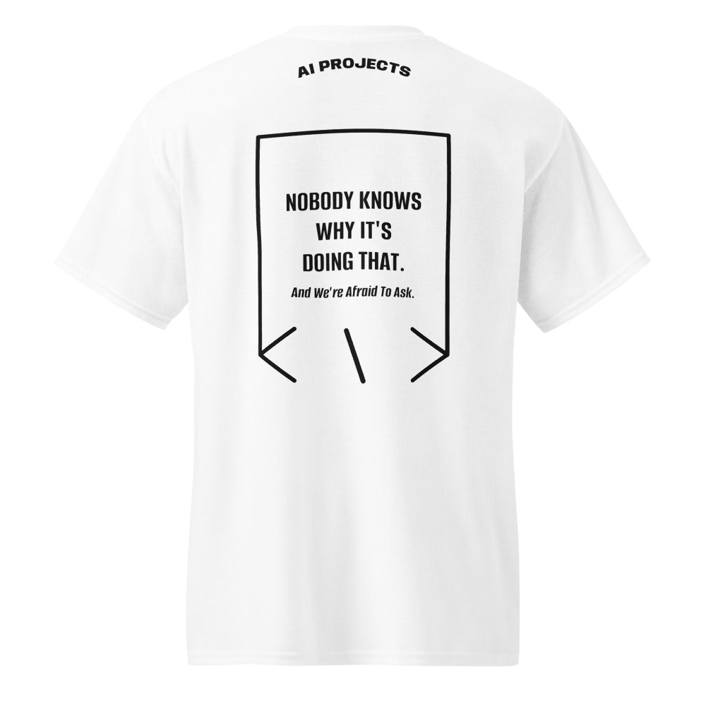 Nobody Knows Why It's Doing That. — White Black back mockup