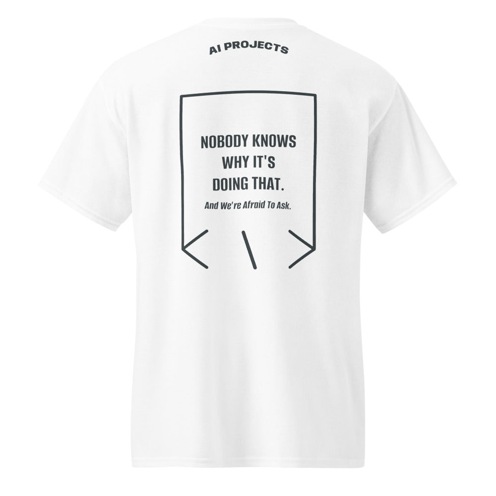 Nobody Knows Why It's Doing That. — White Dark Heather back mockup