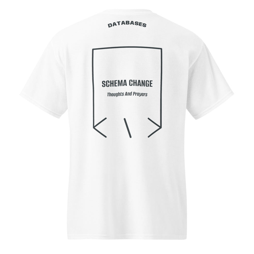Schema Change — White Dark Heather back mockup