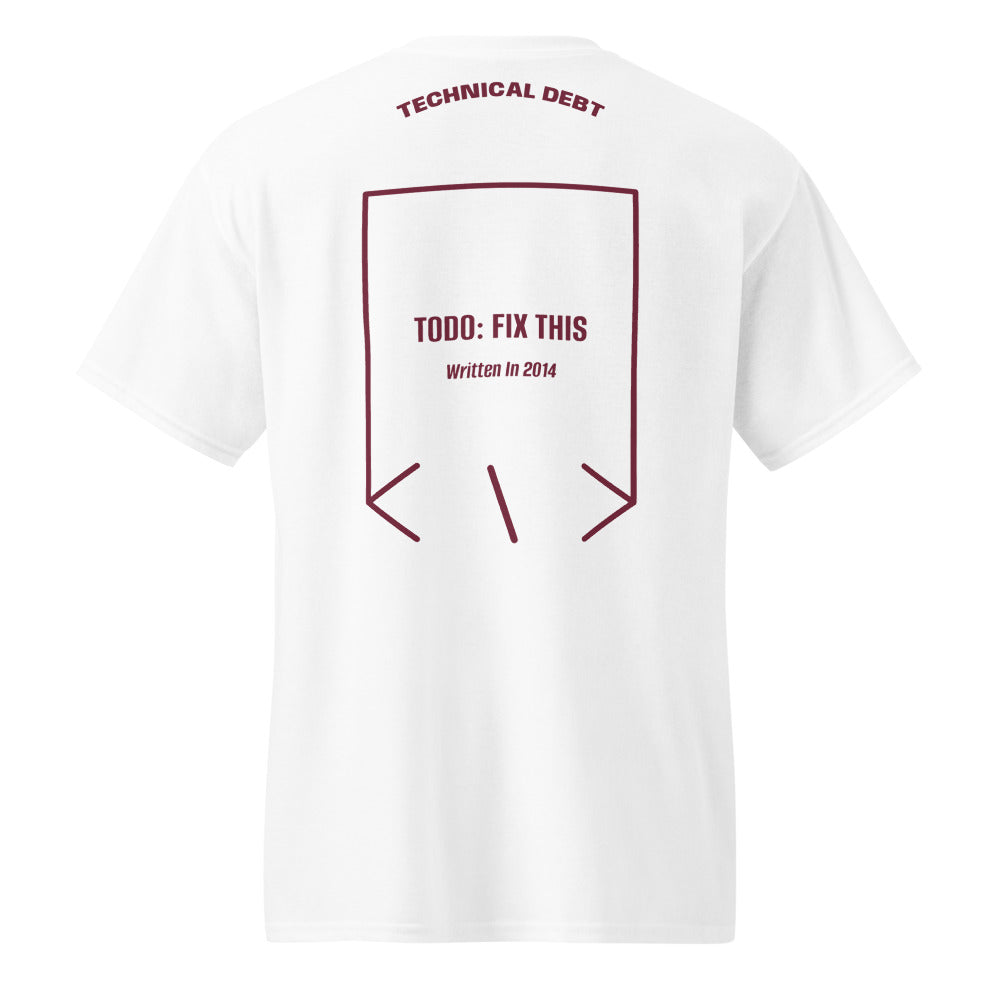 TODO: Fix This — White Maroon back mockup