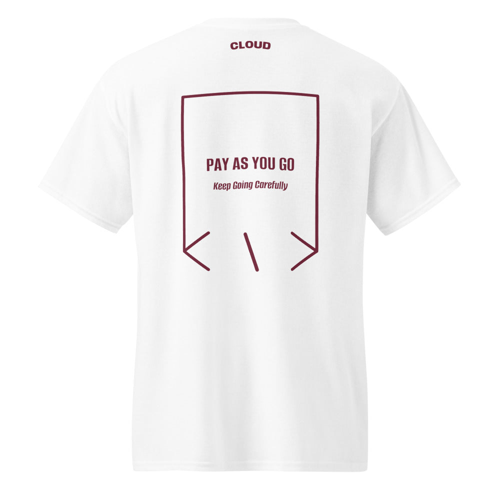 Pay As You Go — White Maroon back mockup