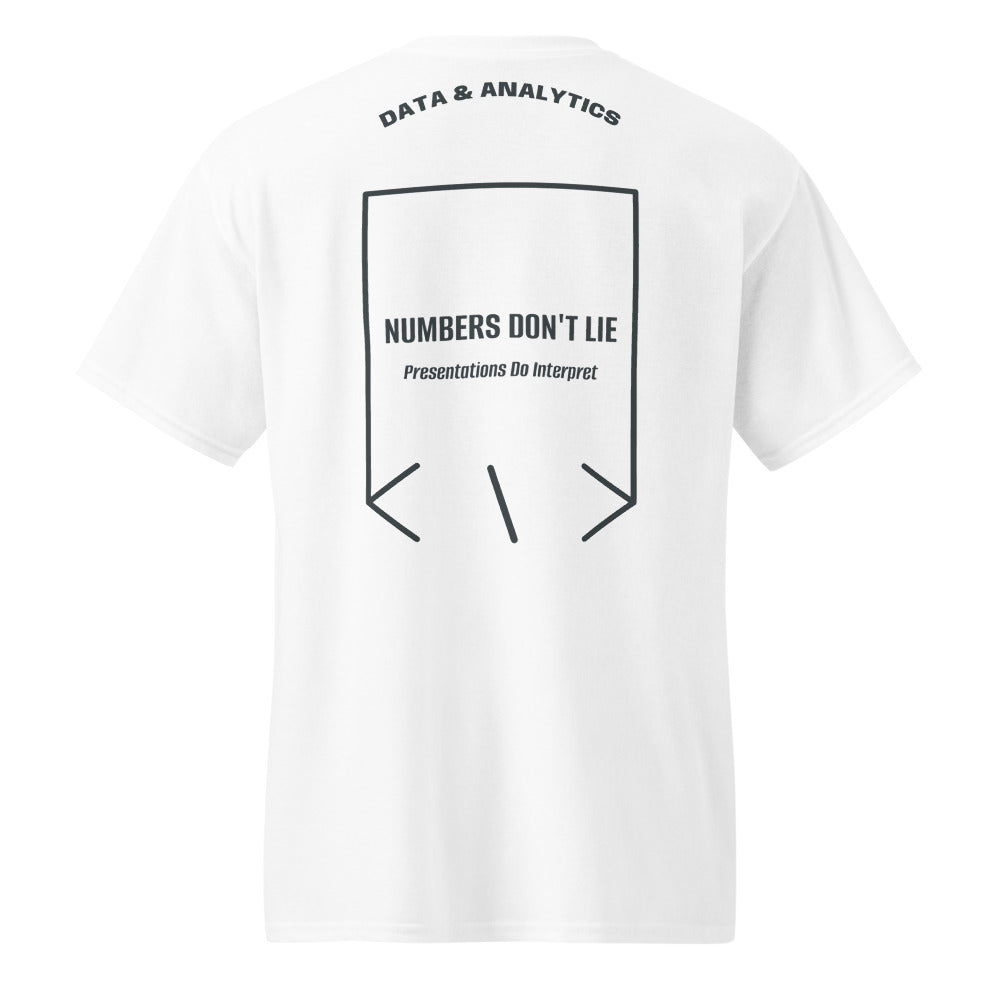 Numbers Don't Lie — White Dark Heather back mockup