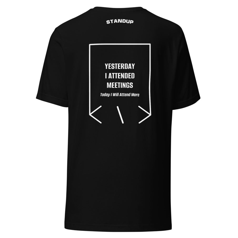 Yesterday I Attended Meetings — Black White back mockup