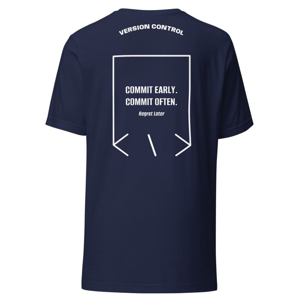 Commit Early. Commit Often. — secondary back mockup